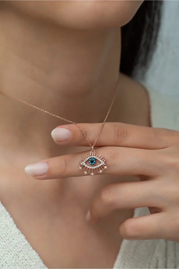 Sterling Silver Evil Eye Designer Necklace