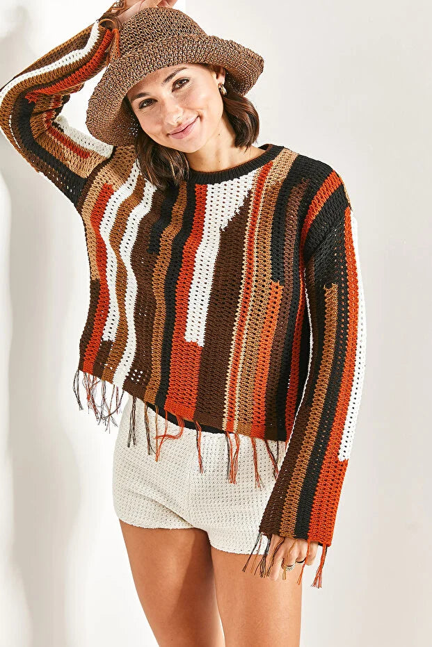 Boho Aztec Ethnic Knitted Sweater