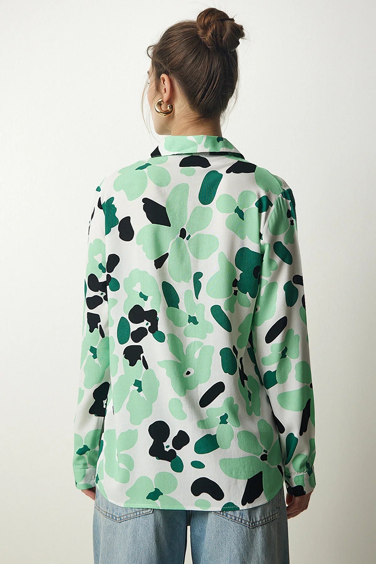 Green Designer Button Down Shirt