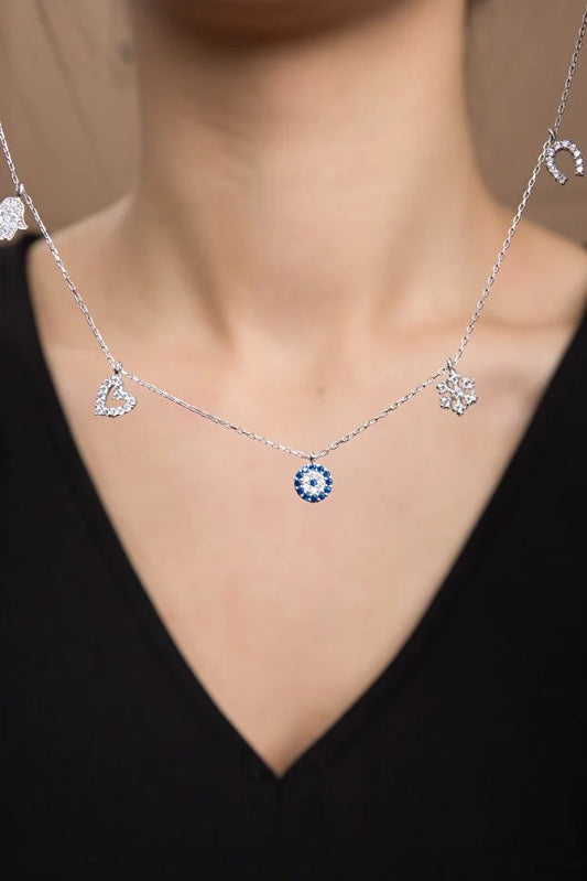 Sterling Silver Evil Eye Necklace