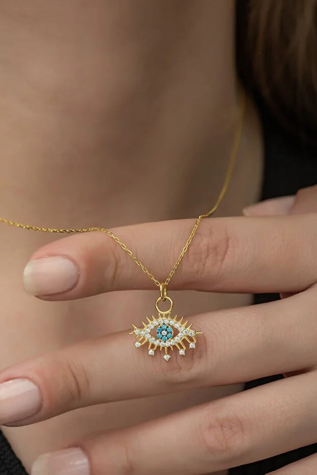 Sterling Silver Evil Eye Designer Necklace