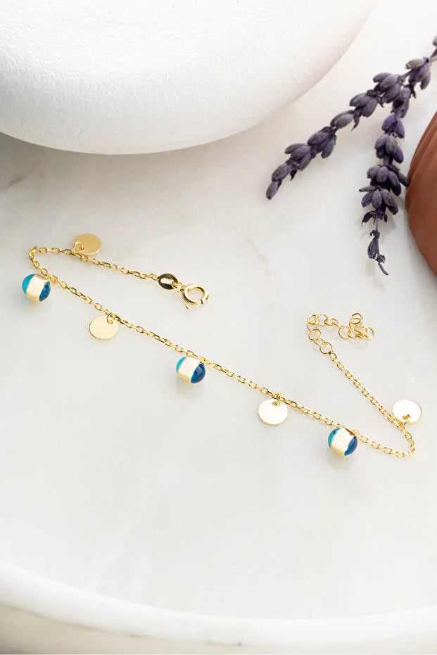 Sterling Silver Evil Eye Gold Bracelet