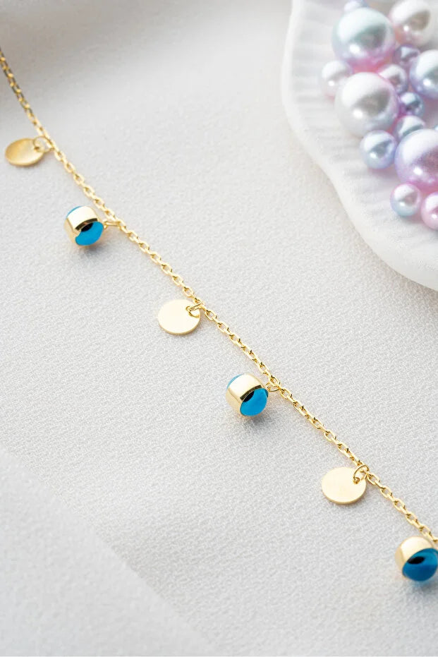 Sterling Silver Evil Eye Gold Bracelet