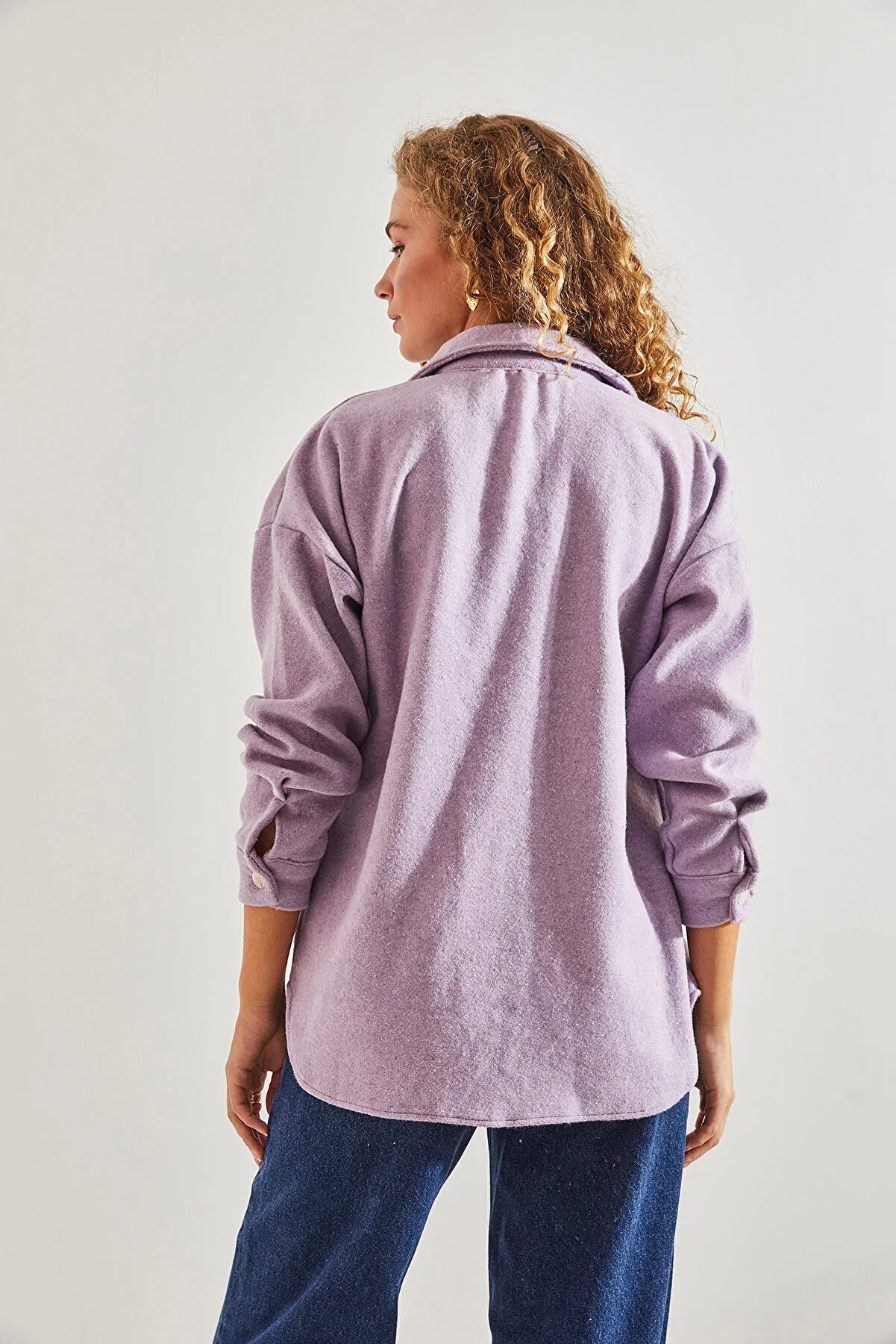 Lavender Cotton Daisy Embroidered Shaket