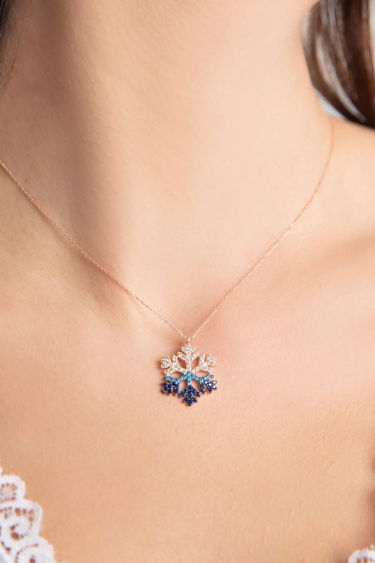 Snowflake Necklace 925 Sterling Silver Necklace