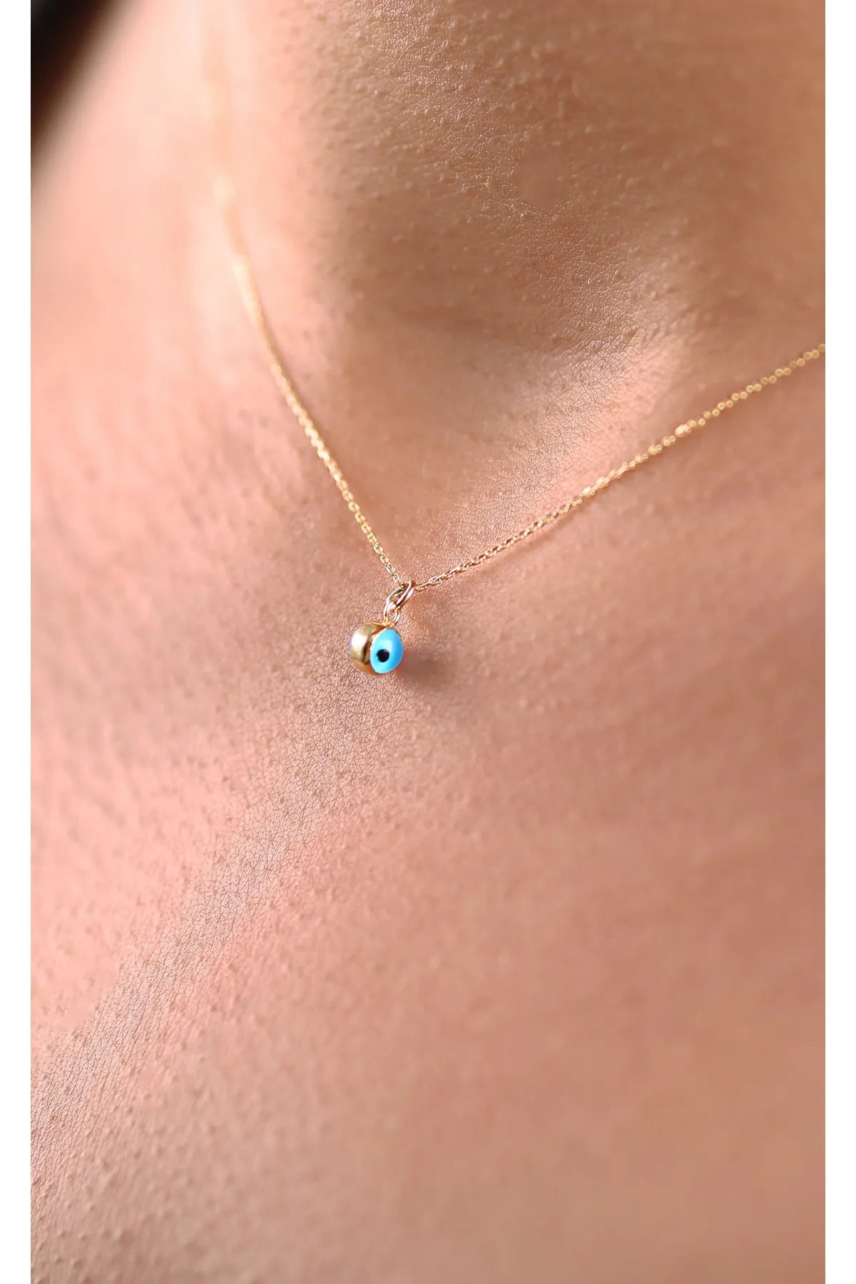 925 Sterling Silver Evil Eye Gold Necklace