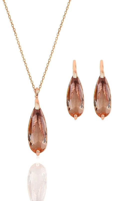 Sterling Silver Zultanite Stone Necklace and Earring Set