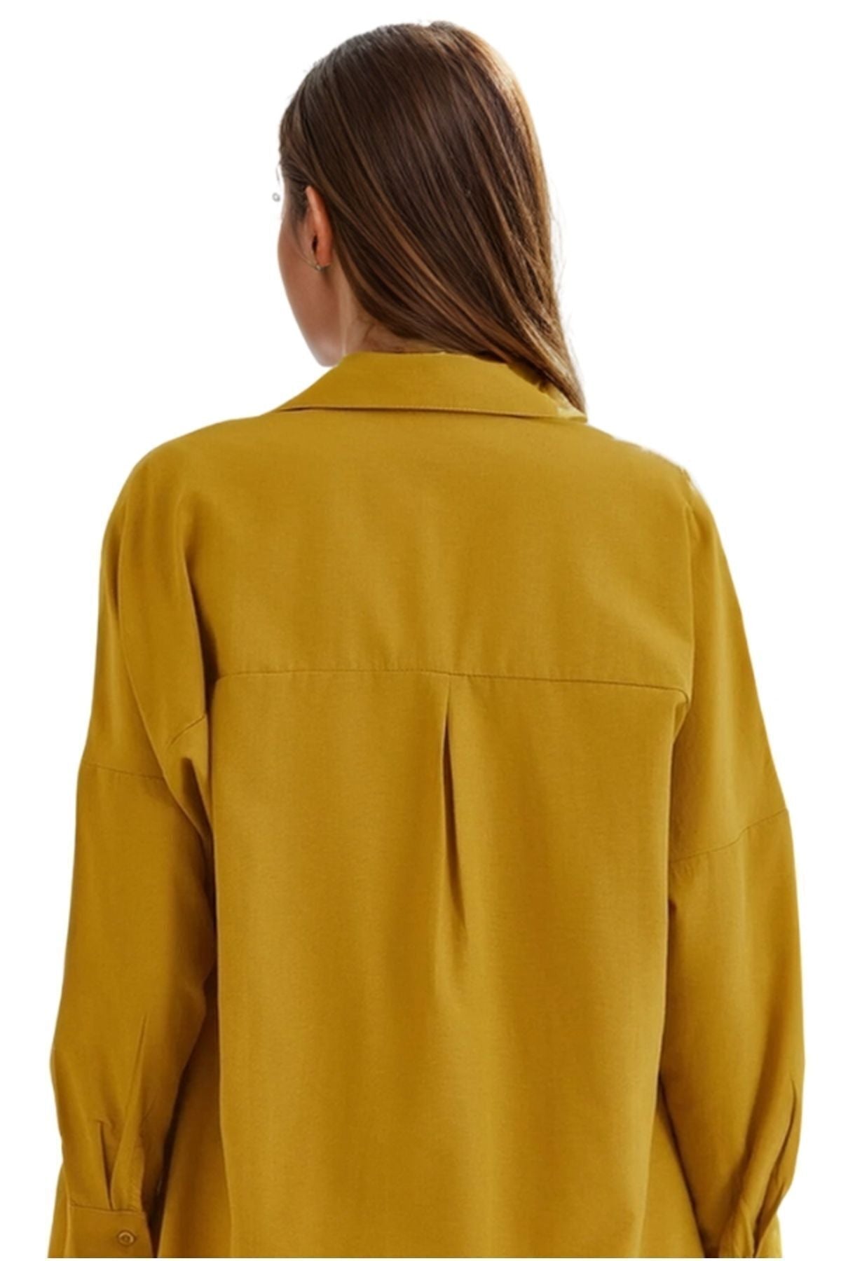 Melissa Women's Oversized Longline Shirt - Mustard