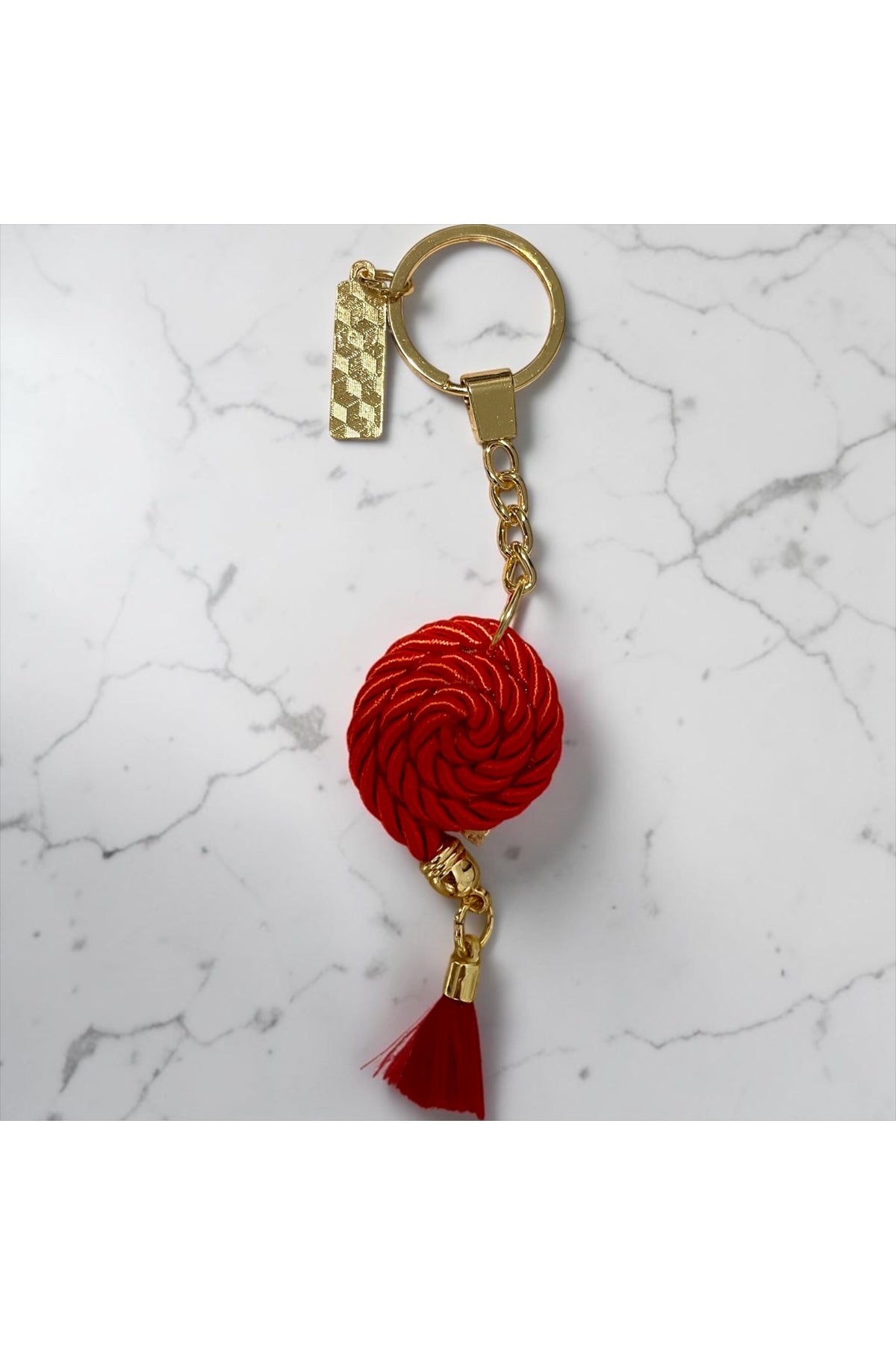 Mary Istanbul Evil Eye Tassel Keychain - Red