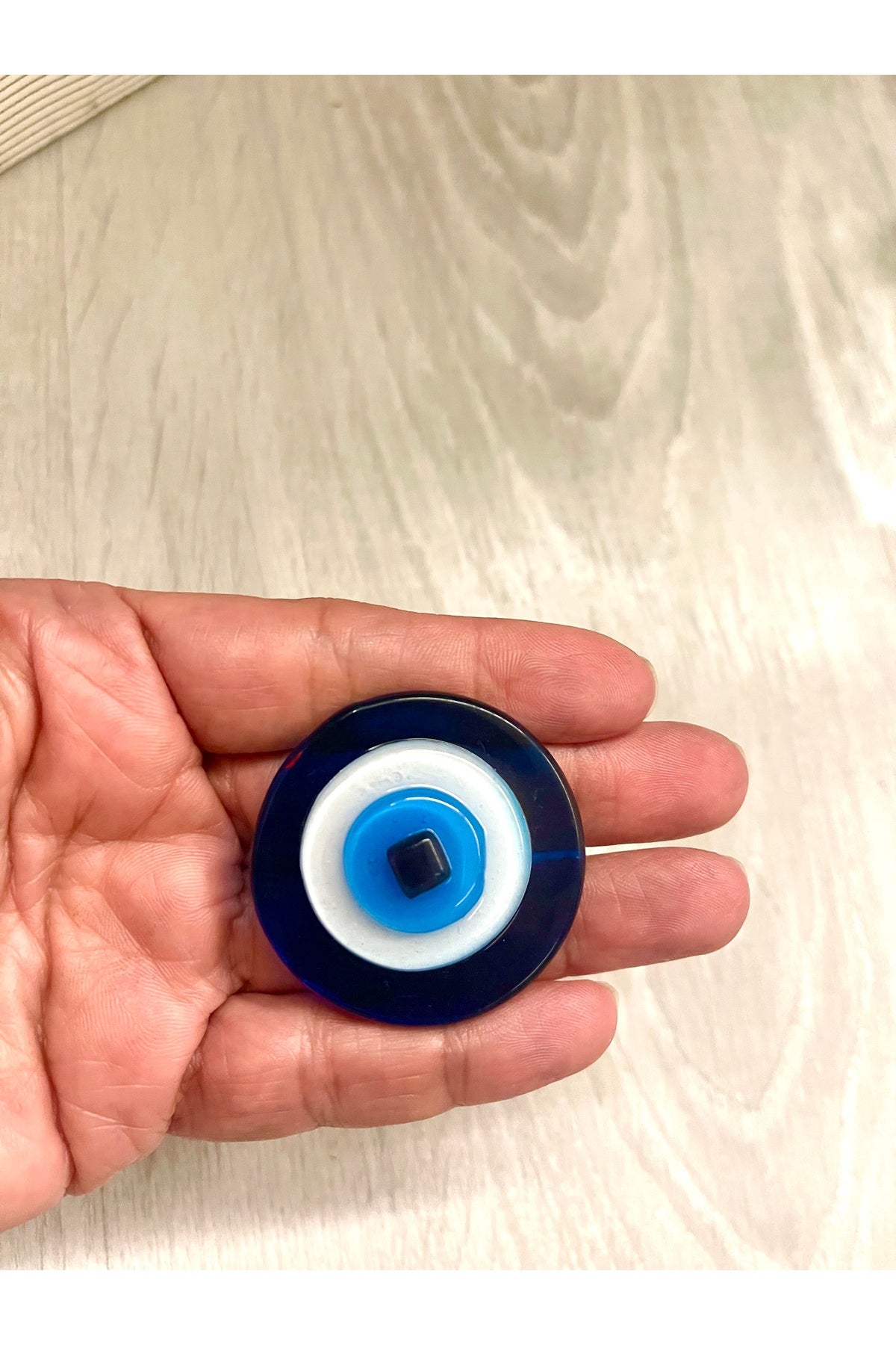 Margaret Fused Glass Evil Eye Magnet - Navy