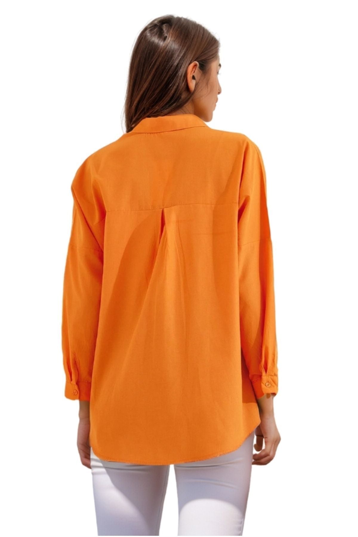 Melissa Women's Oversized Longline Shirt - Orange