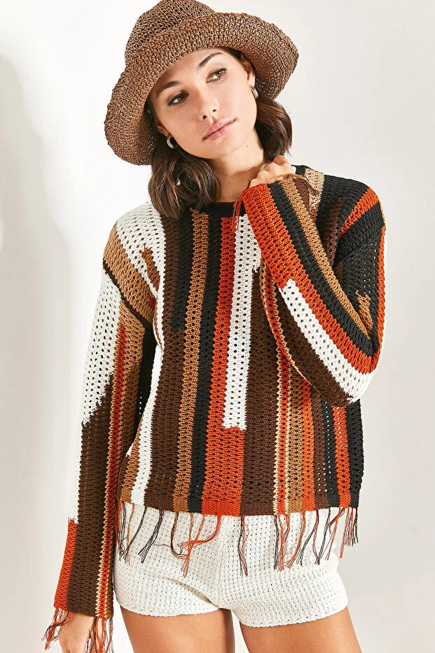 Boho Aztec Ethnic Knitted Sweater