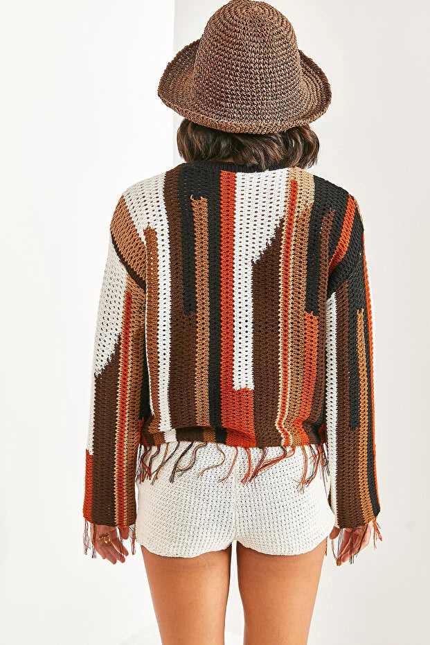 Boho Aztec Ethnic Knitted Sweater