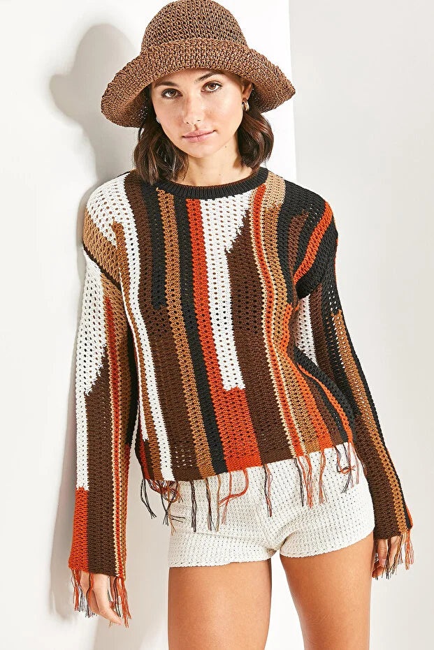 Boho Aztec Ethnic Knitted Sweater