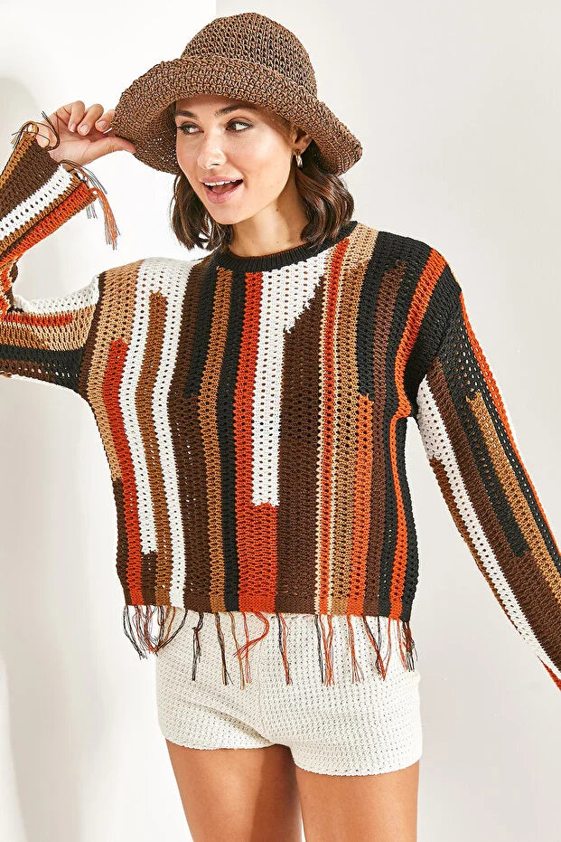 Boho Aztec Ethnic Knitted Sweater