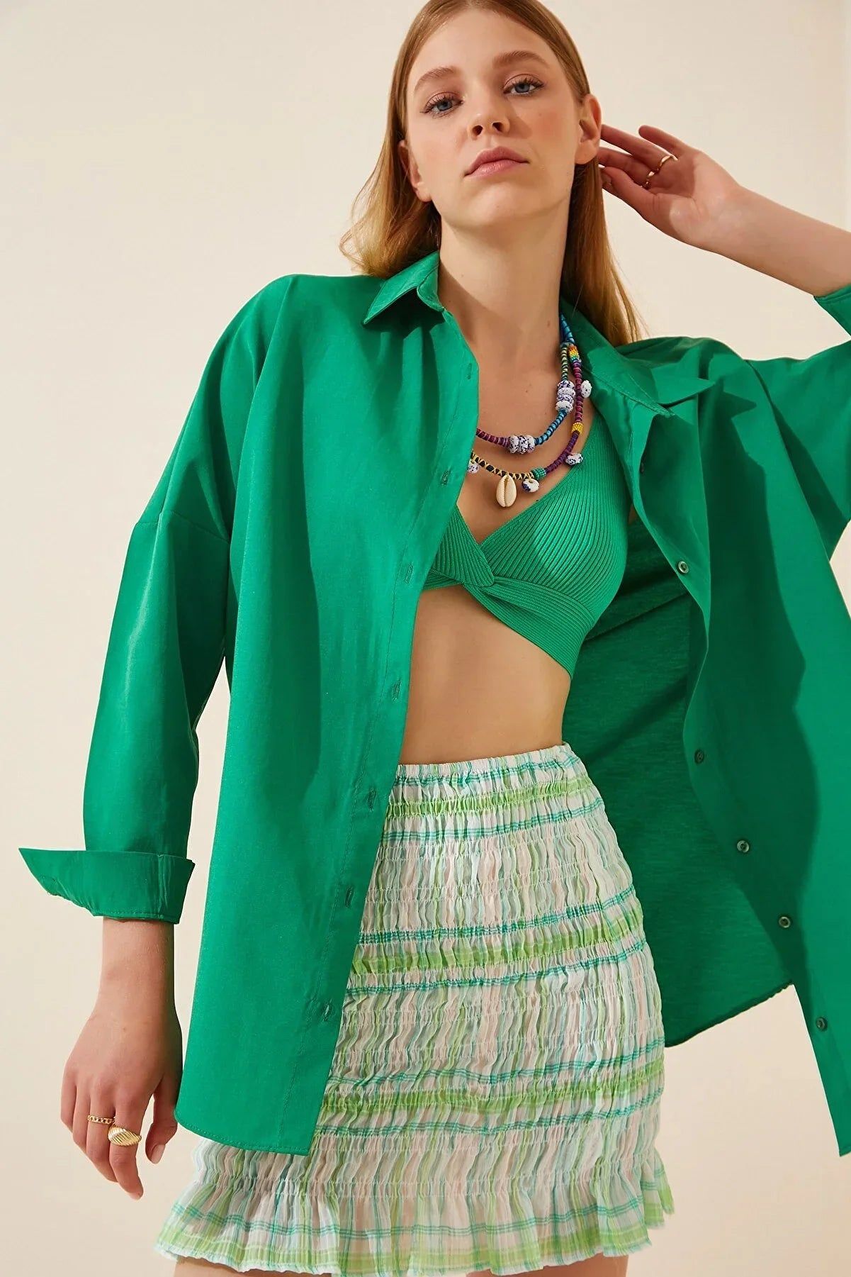 Loose Fit Black Button Down Shirt