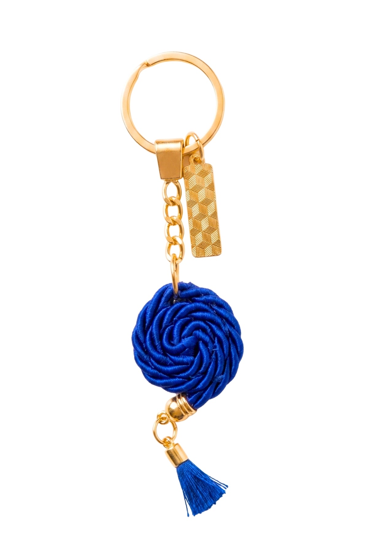 Mary Istanbul Evil Eye Tassel Keychain - Navy