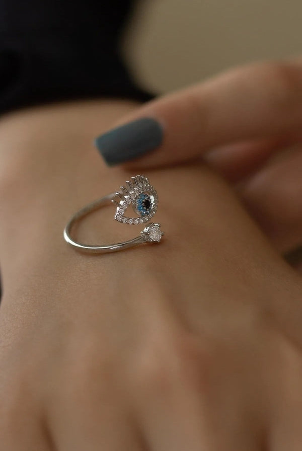 Sterling Silver 925 Evil Eye Ring