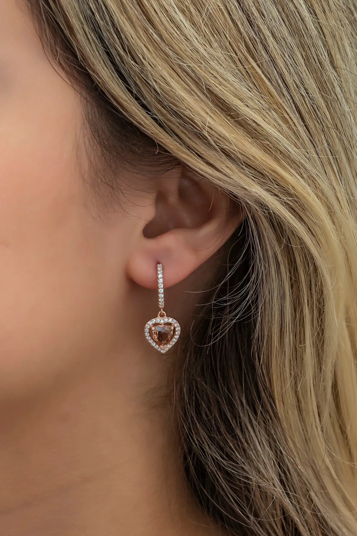 925 Sterling Silver Zultanite Stone Heart Earrings