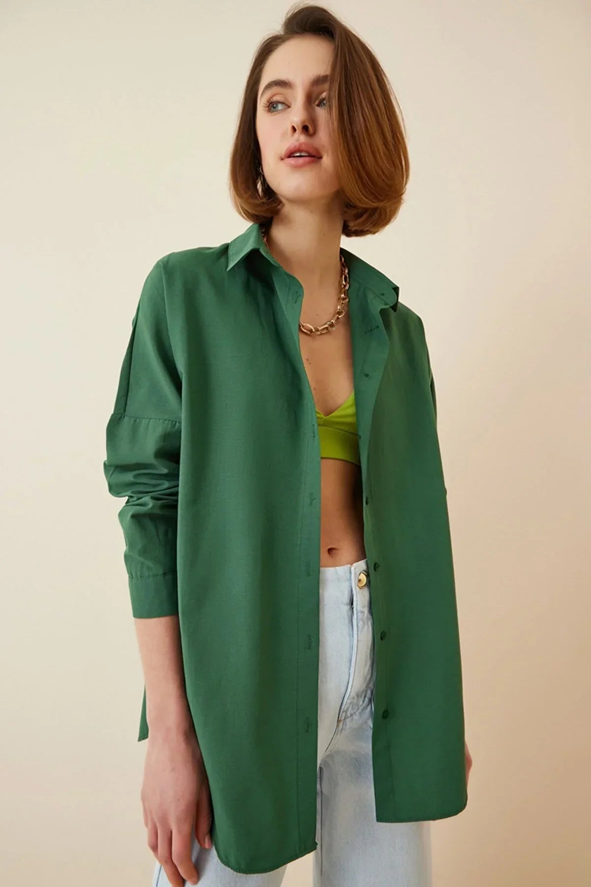 Loose Fit Black Button Down Shirt