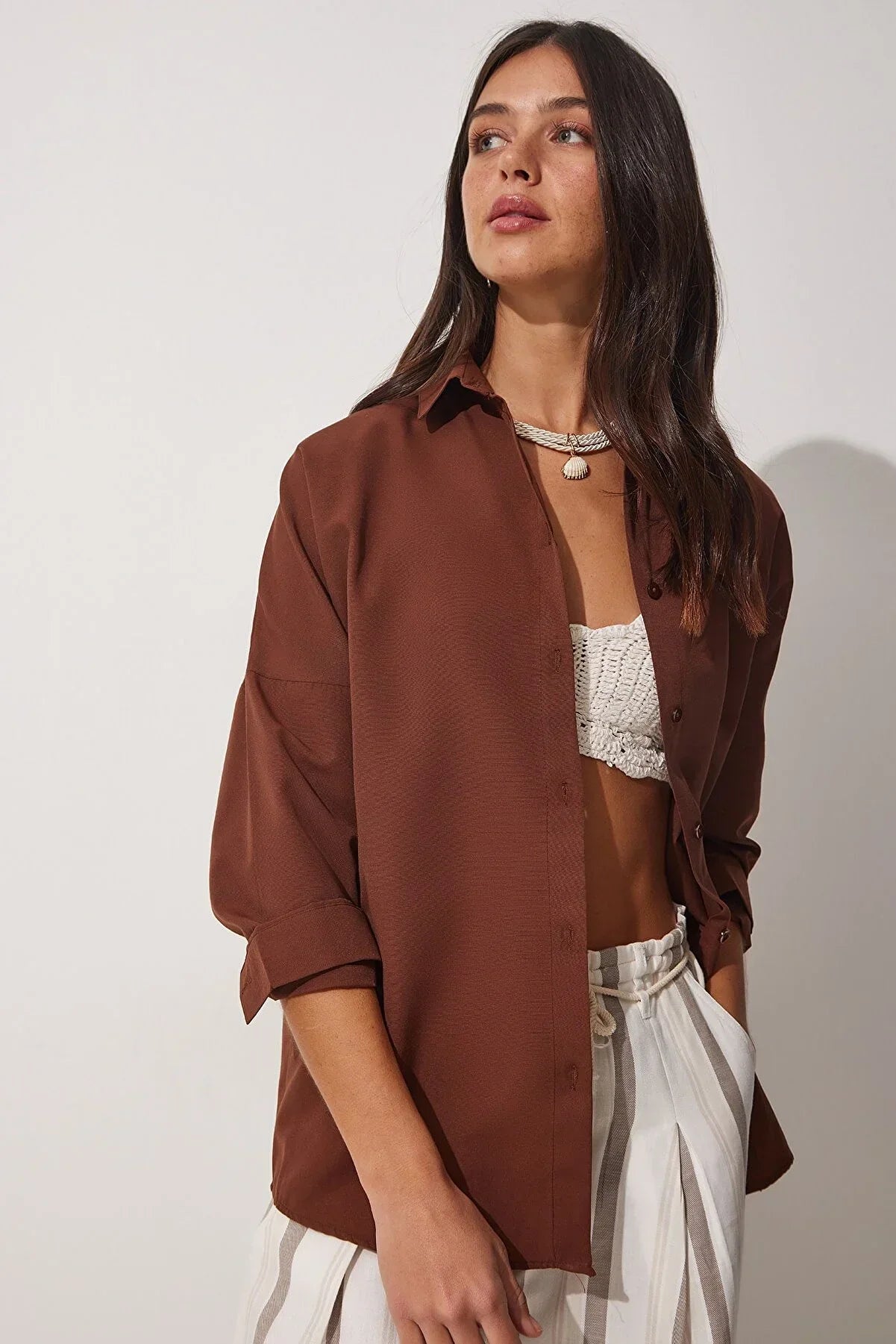 Loose Fit Black Button Down Shirt