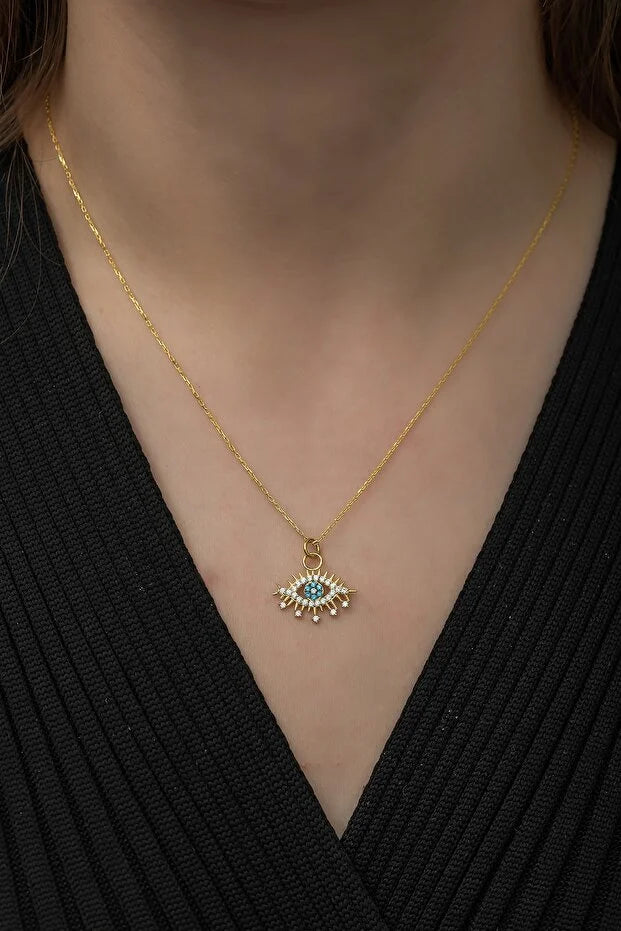 Sterling Silver Evil Eye Designer Necklace