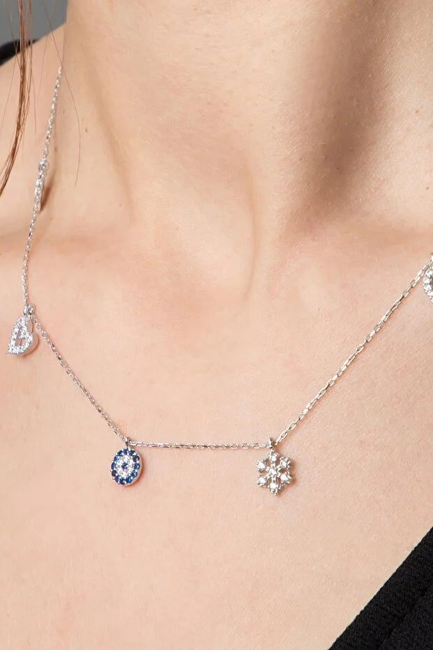 Sterling Silver Evil Eye Necklace