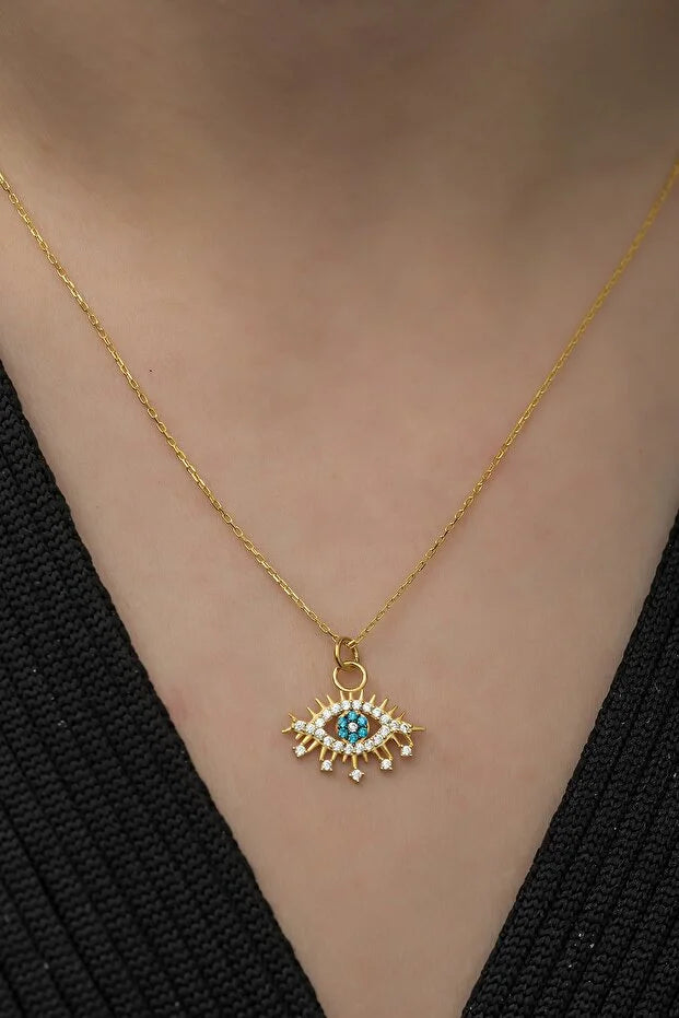 Sterling Silver Evil Eye Designer Necklace