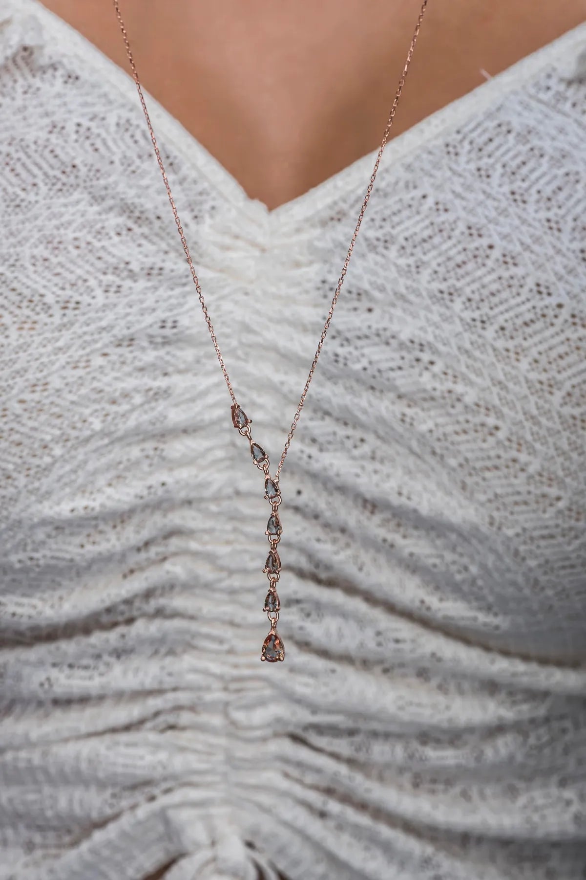 925 Sterling Silver Necklace with Drop Zultanite Stone (