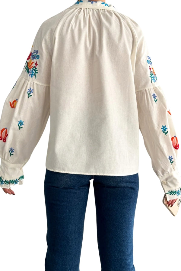 Floral Bouquet Embroidered Vyshyvanka Blouse