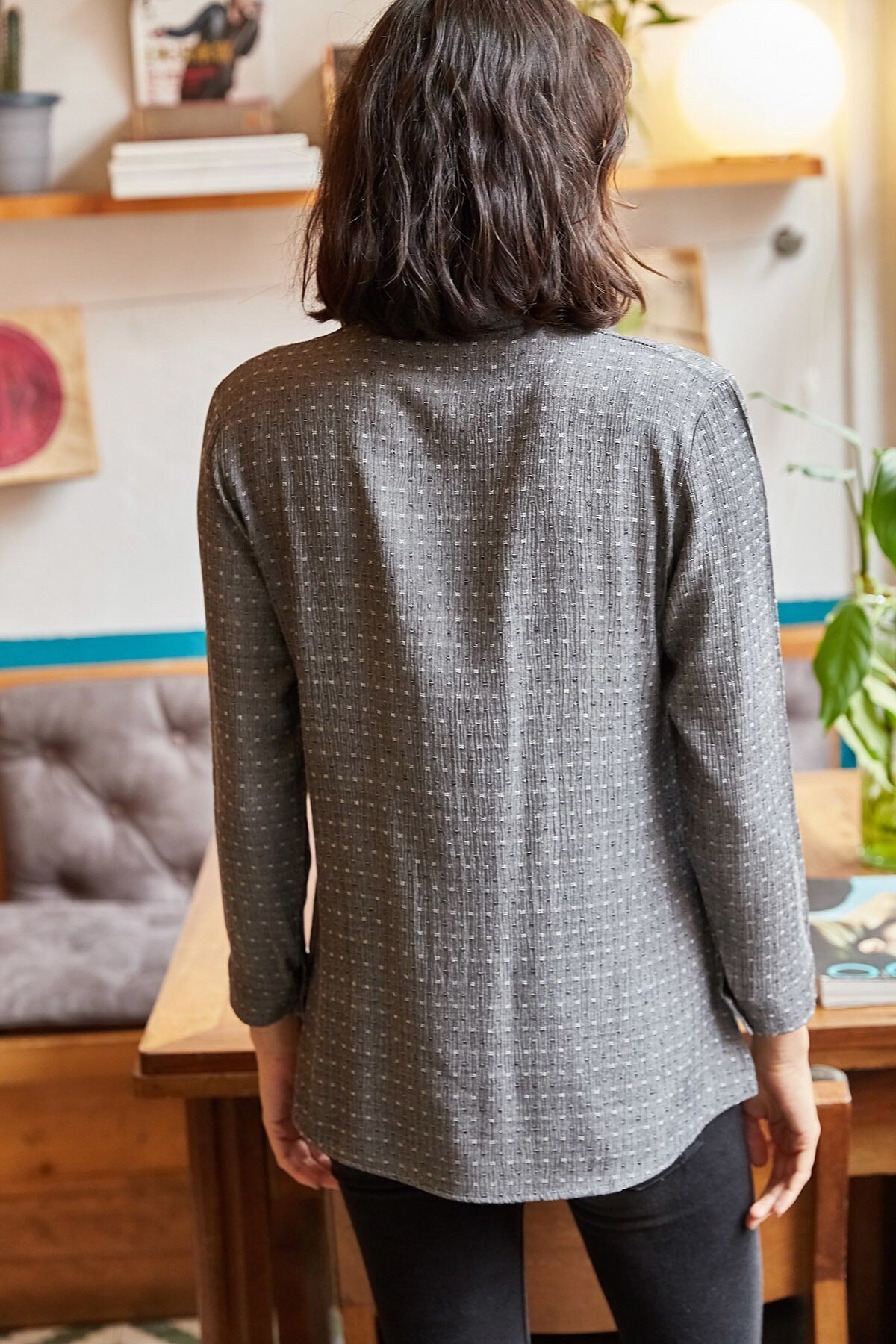 Eleanor Gray Designer Long Sleeved Blouse