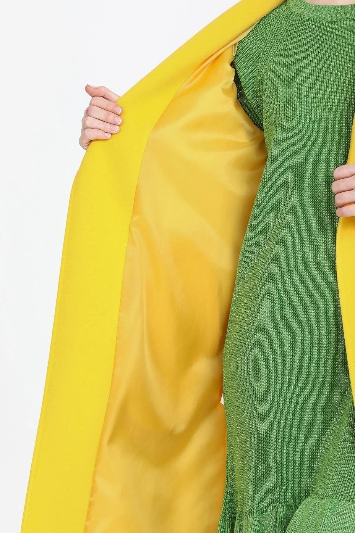 Camel Wool Long Coat with Belt and Pocket