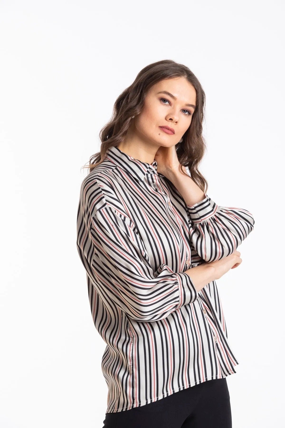 Satijnen overhemd met knoopjes