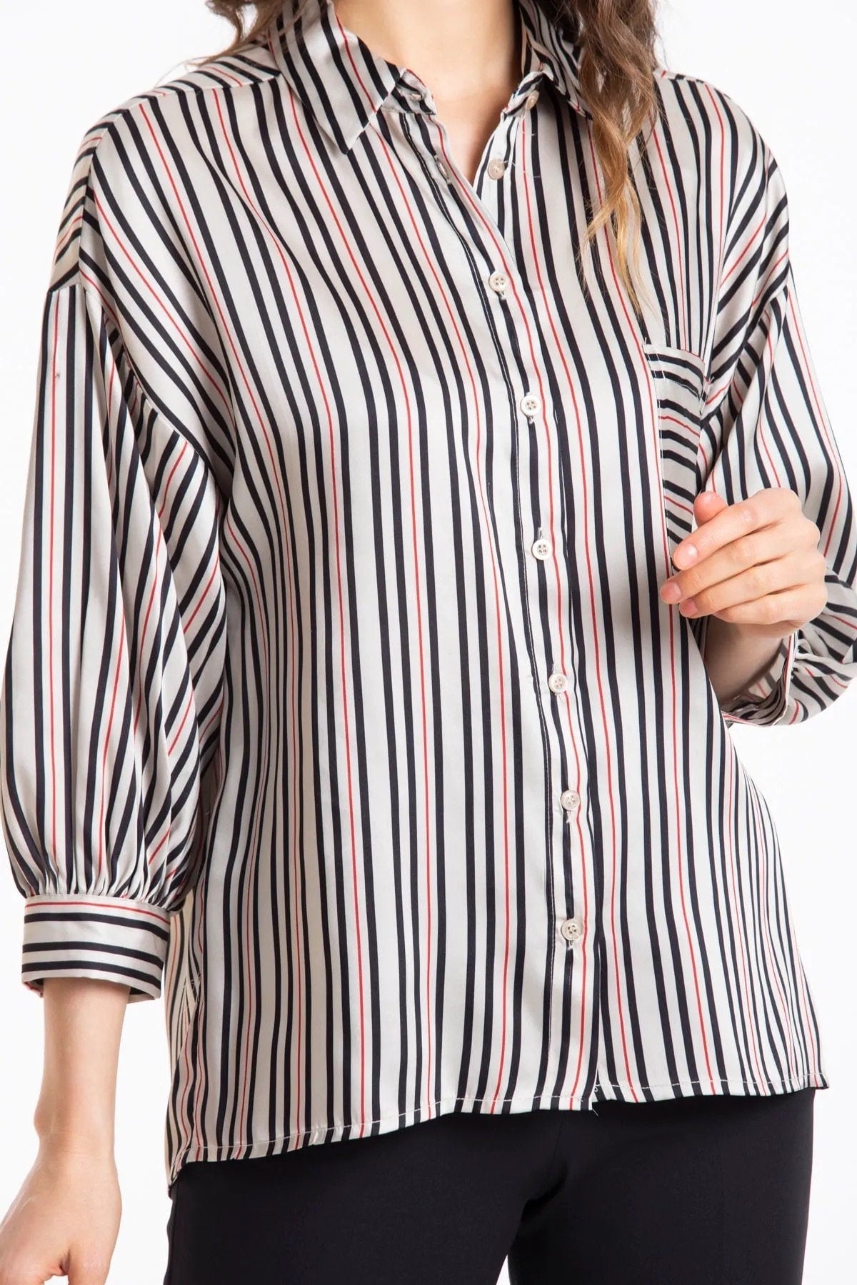 Satijnen overhemd met knoopjes