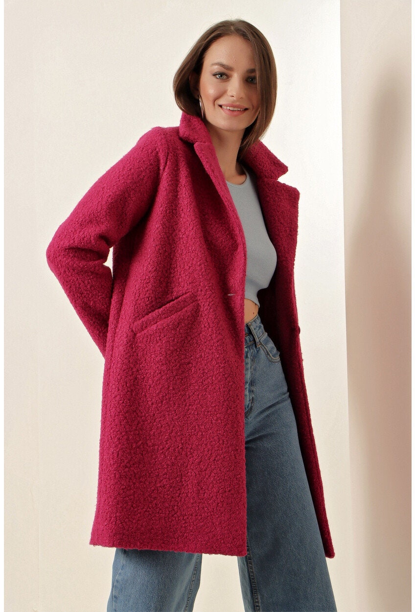 Yellow Gray Teddy Overcoat