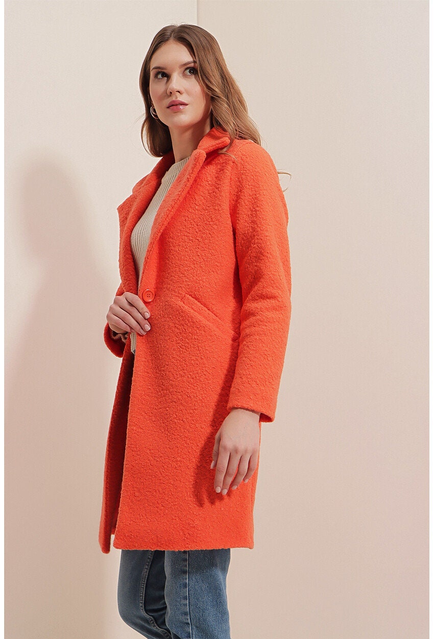 Yellow Gray Teddy Overcoat