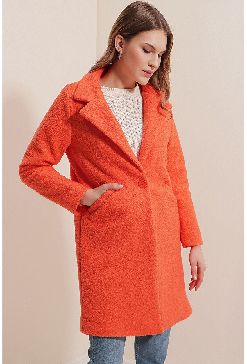 Yellow Gray Teddy Overcoat