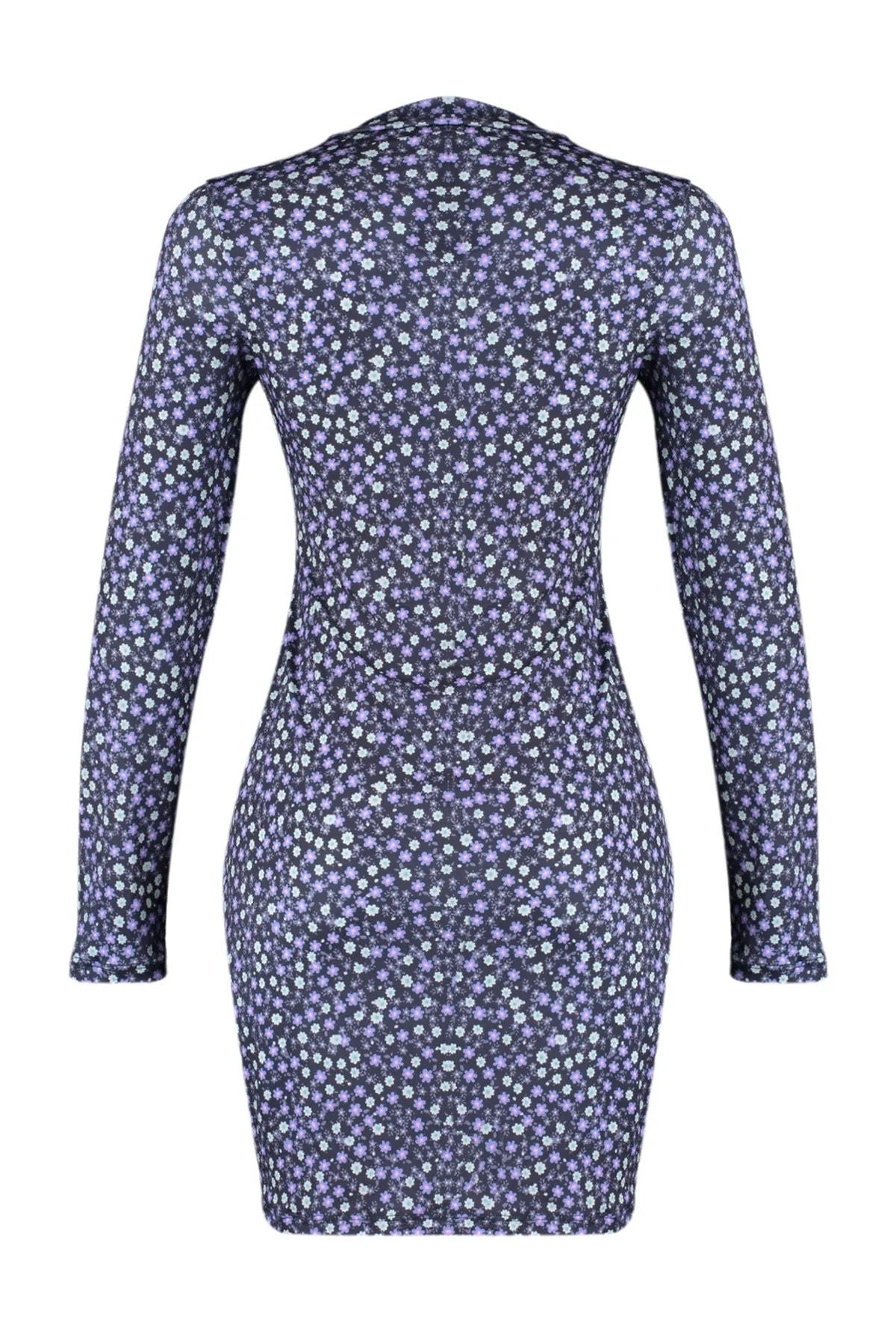 Floral Daisy Black Dress