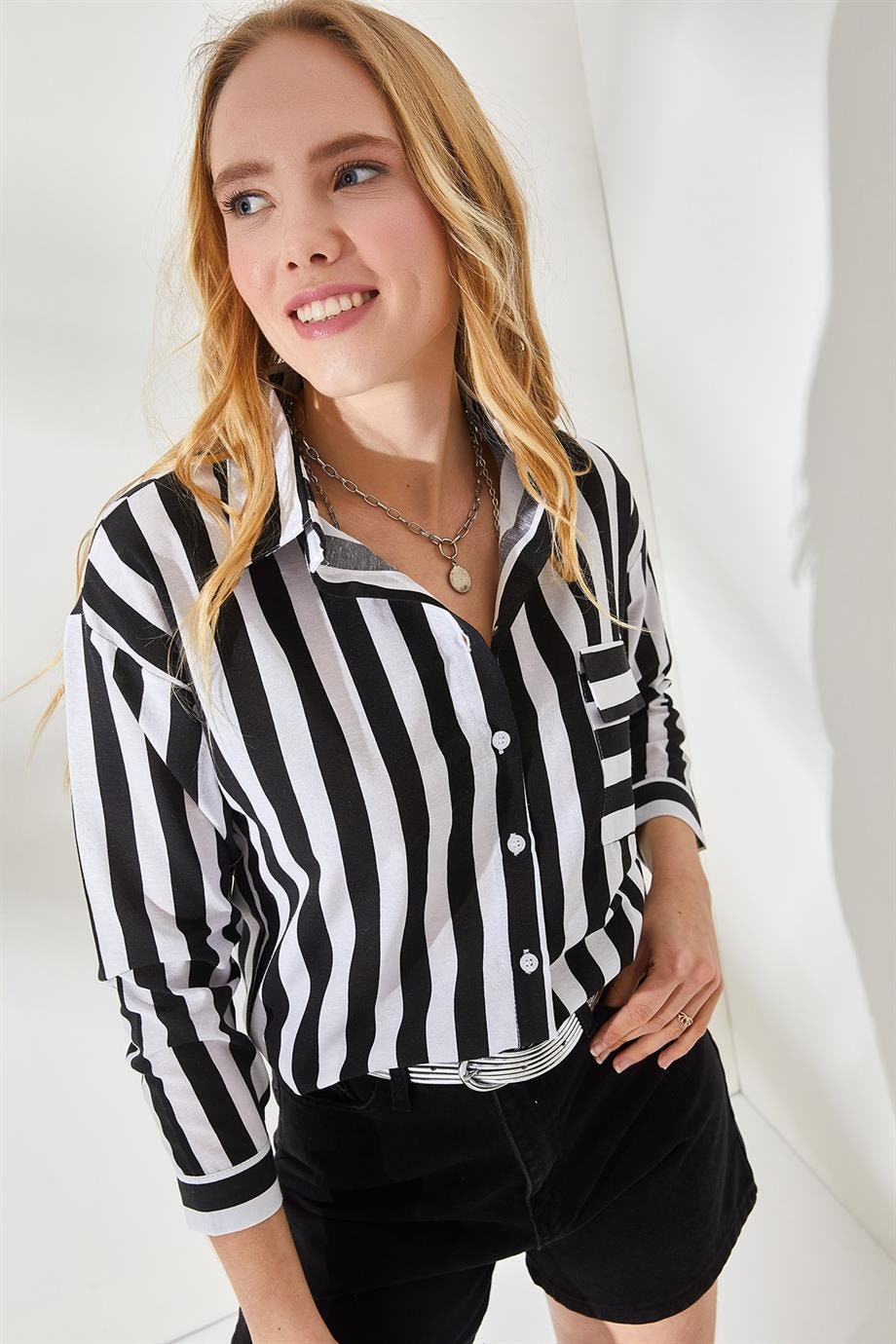 Klassiek gestreept overhemd met knoopjes