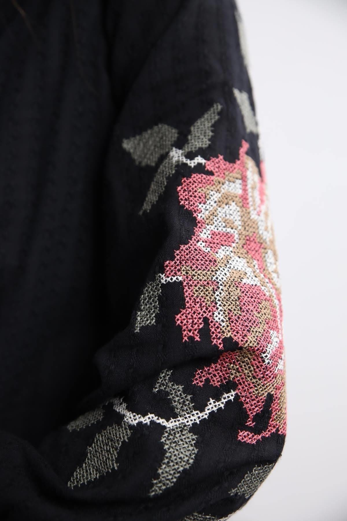 Rose Embroidered Vyshyvanka Light Jacket
