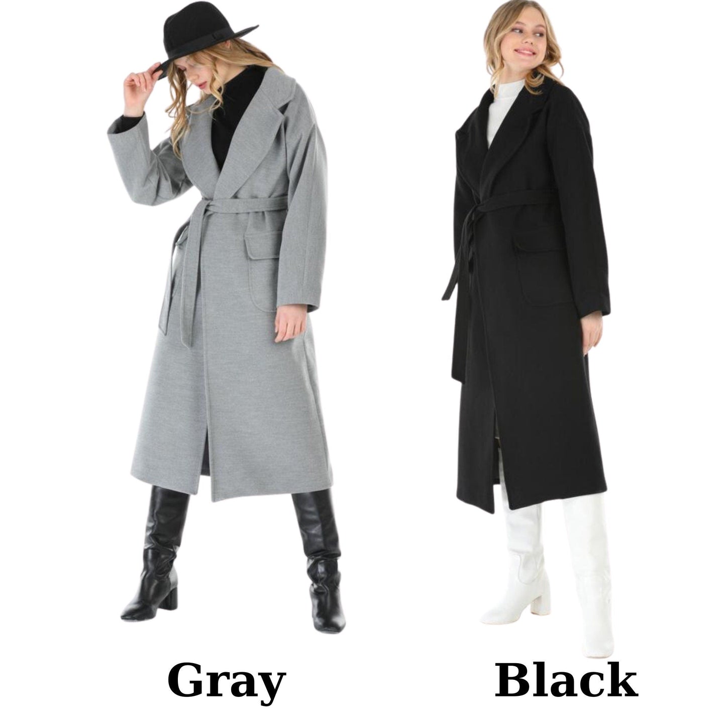 Gray Wool Long Coat