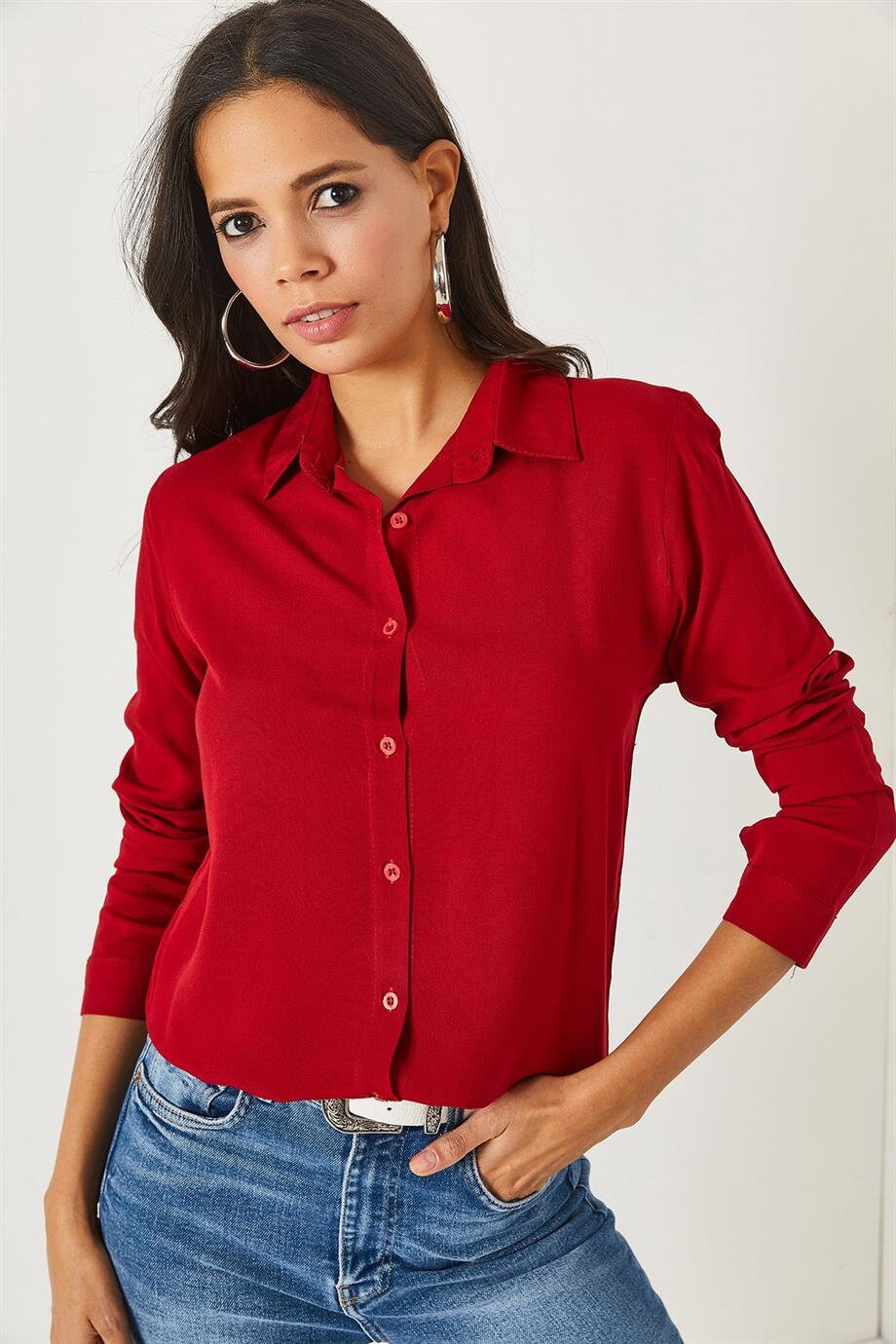 Zwarte Essential blouse met lange mouwen