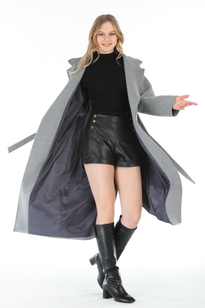 Gray Wool Long Coat