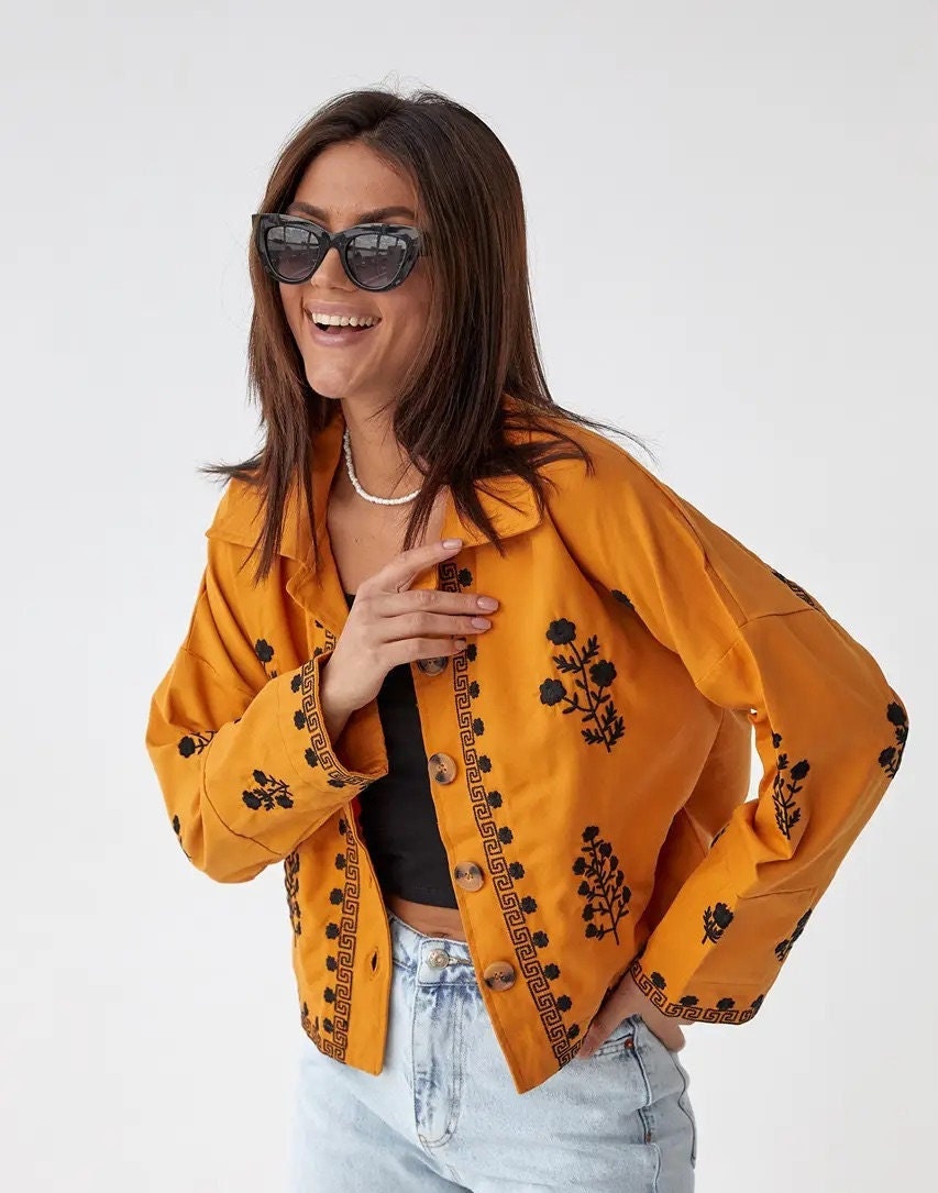 White Embroidered Cotton Jacket