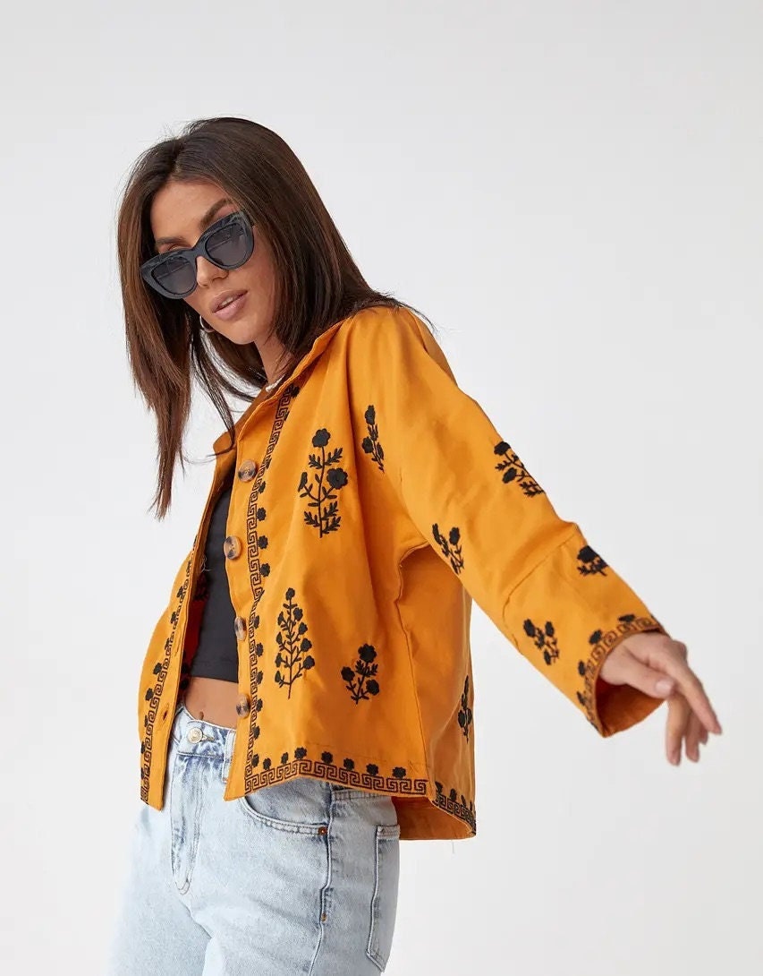 White Embroidered Cotton Jacket