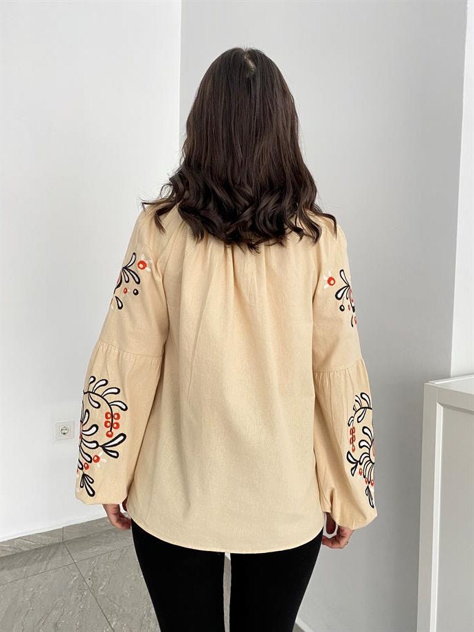 Bohemian Flair Linnen-Katoenen Blouse