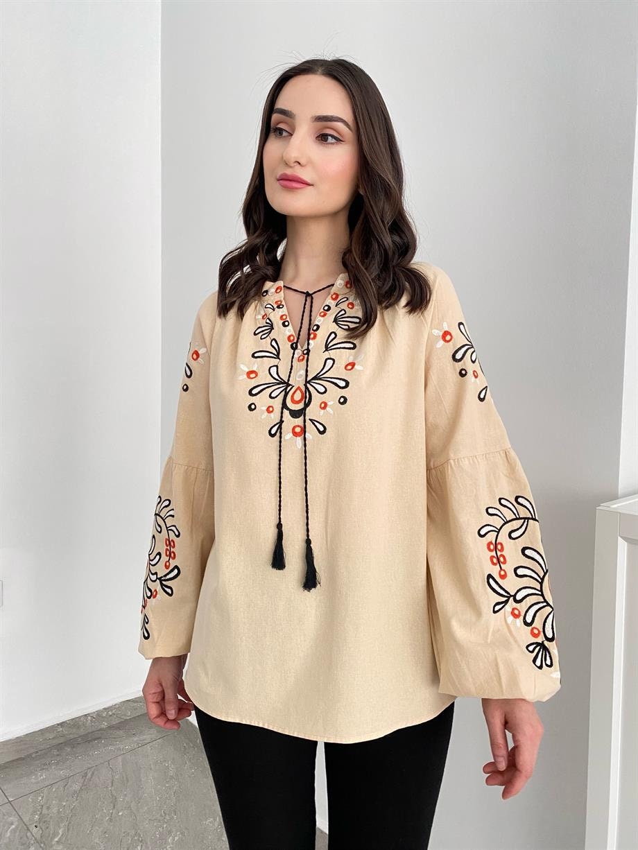 Bohemian Flair Linnen-Katoenen Blouse
