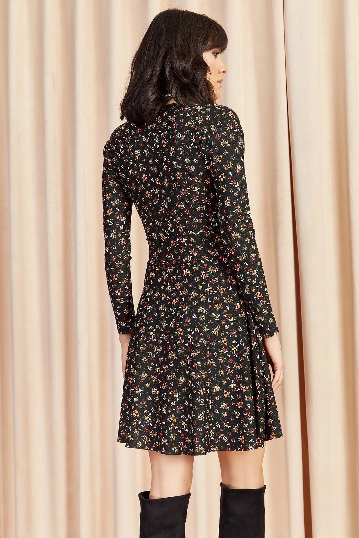 Casual Black Skater Dress