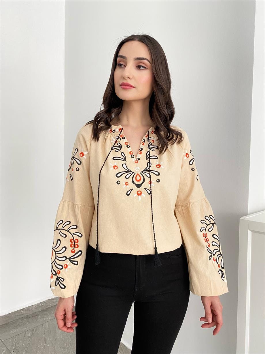 Bohemian Flair Linnen-Katoenen Blouse