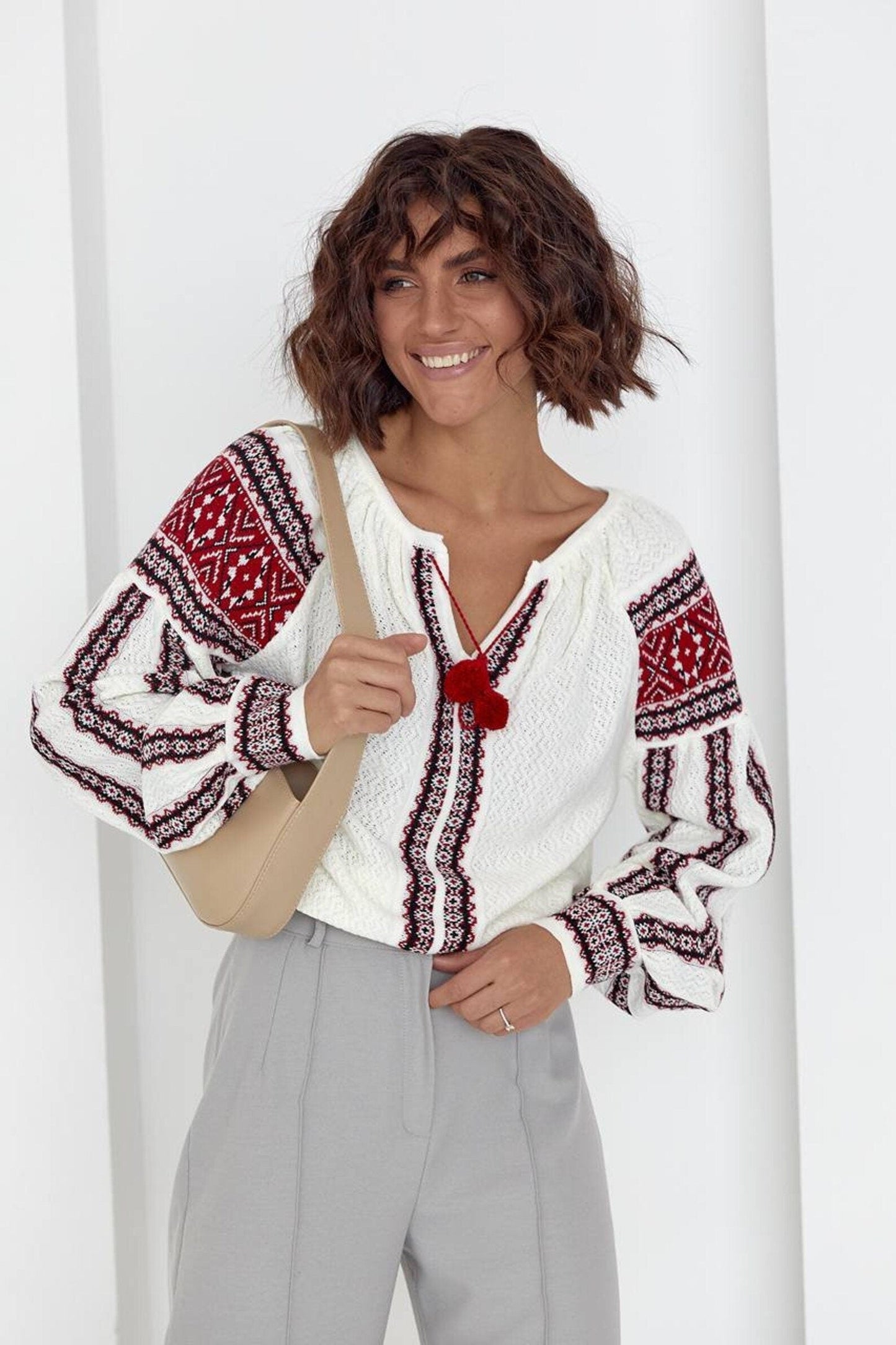 Embroidered Knitted Ukrainian Blouse
